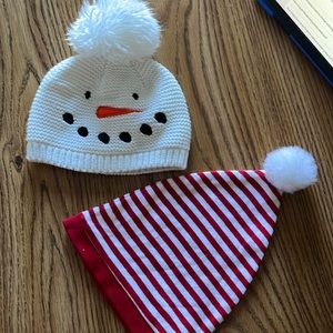 Winter/Holiday hats 12-24 months Carters and other